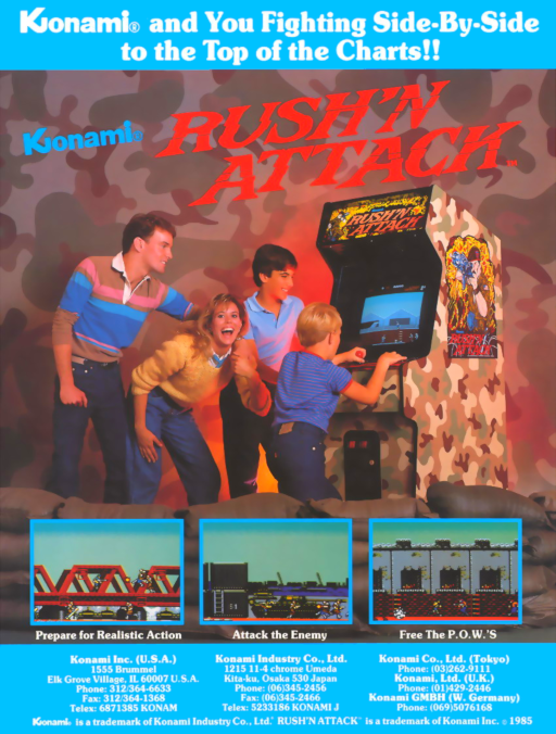 Rush'n Attack (US) Arcade Game Cover